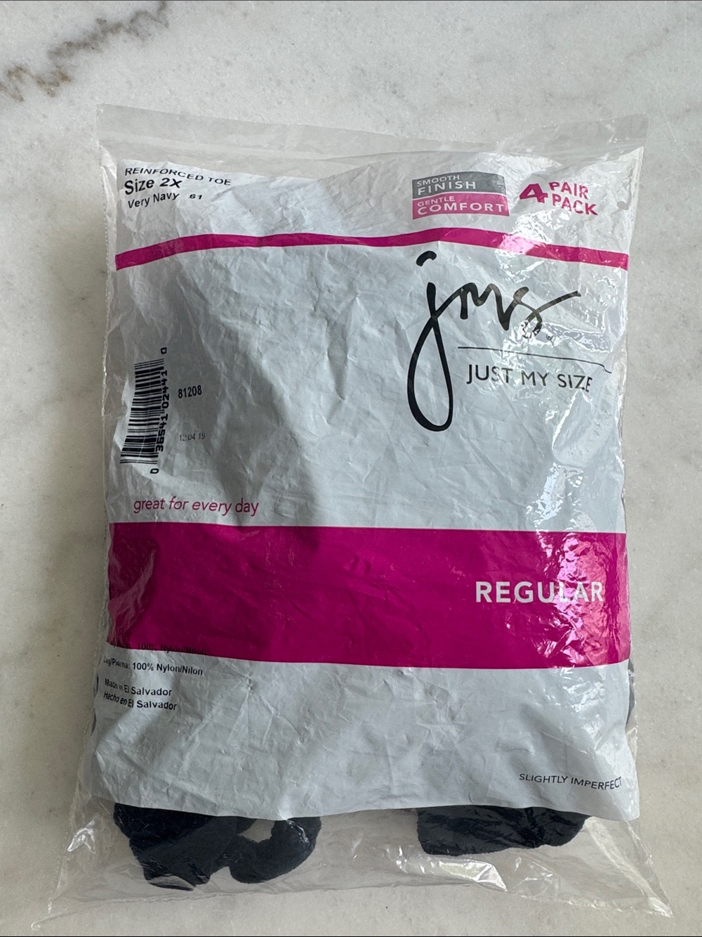 Just My Size Very Navy 4-Pair Hosiery Pack